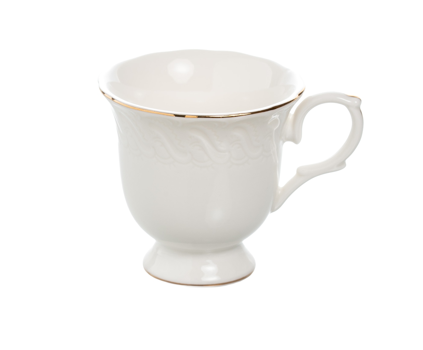 Jogo de X&iacute;caras caf&eacute; Vague em new bone china com borda dourada branco image number 1