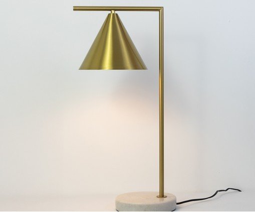 Abajur Luxe Dourado e Branco image number 1