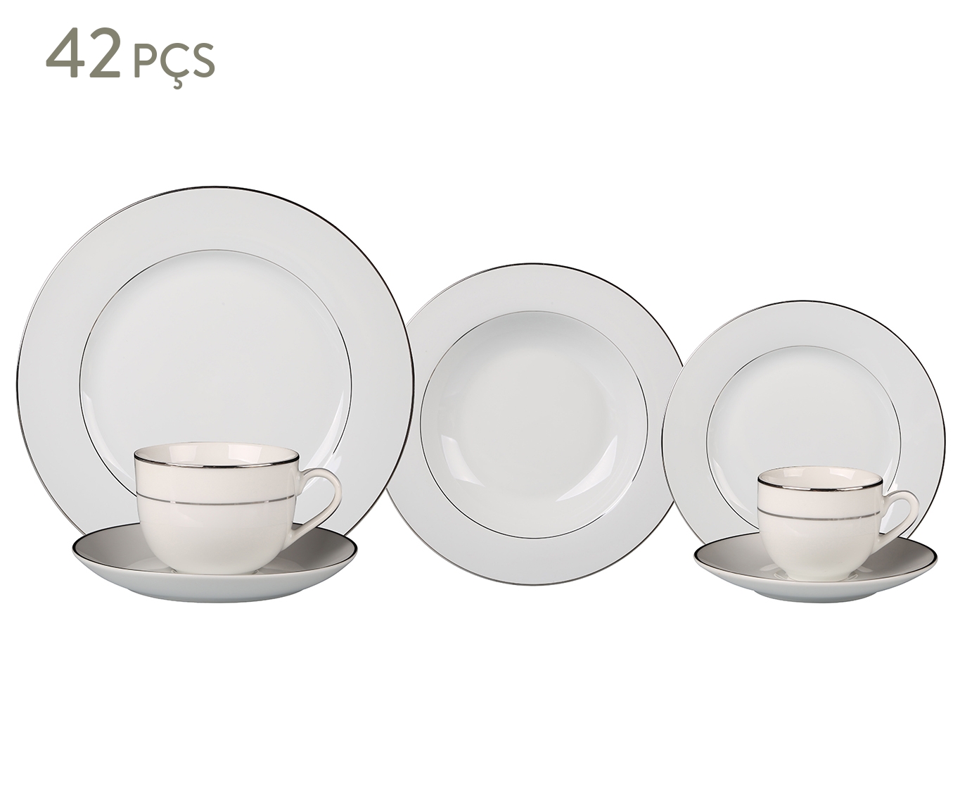 Jogo de Jantar em Porcelana Majesty Silver image number 0