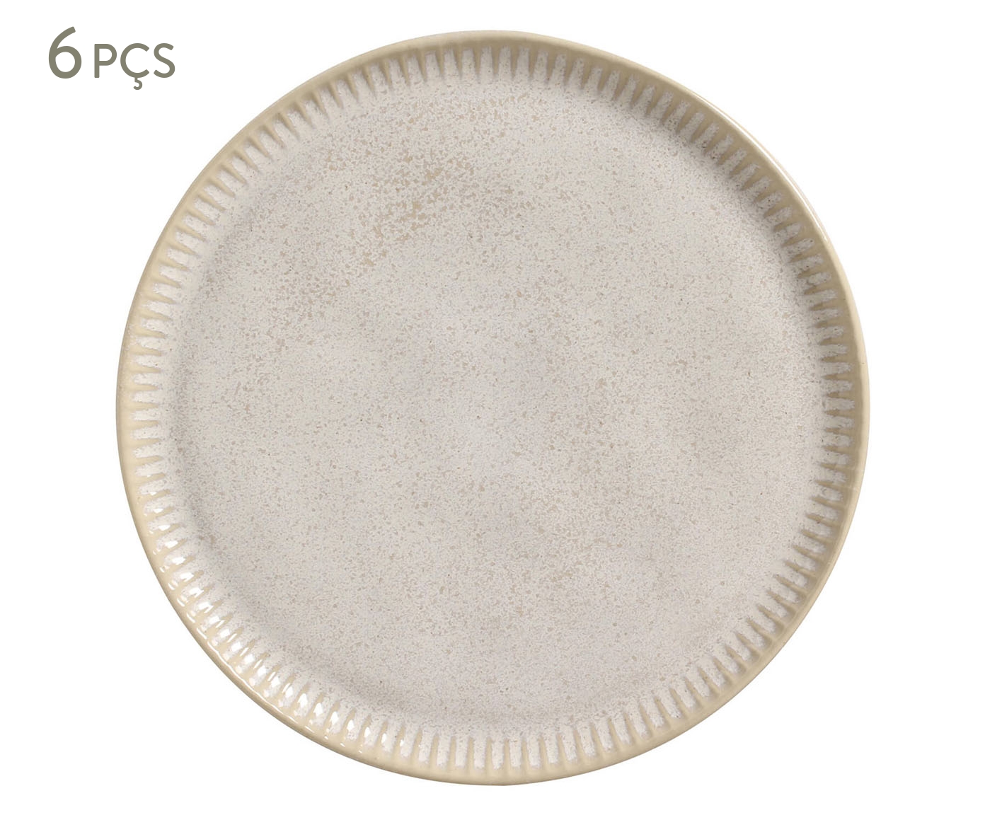 Jogo de Pratos Raso Linhas Latte Cru - image 0