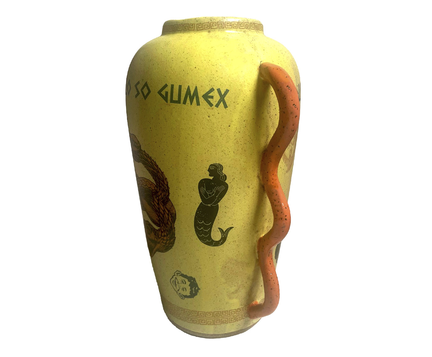 Vaso &Acirc;nfora Medusa Cer&acirc;mica Amarelo image number 2