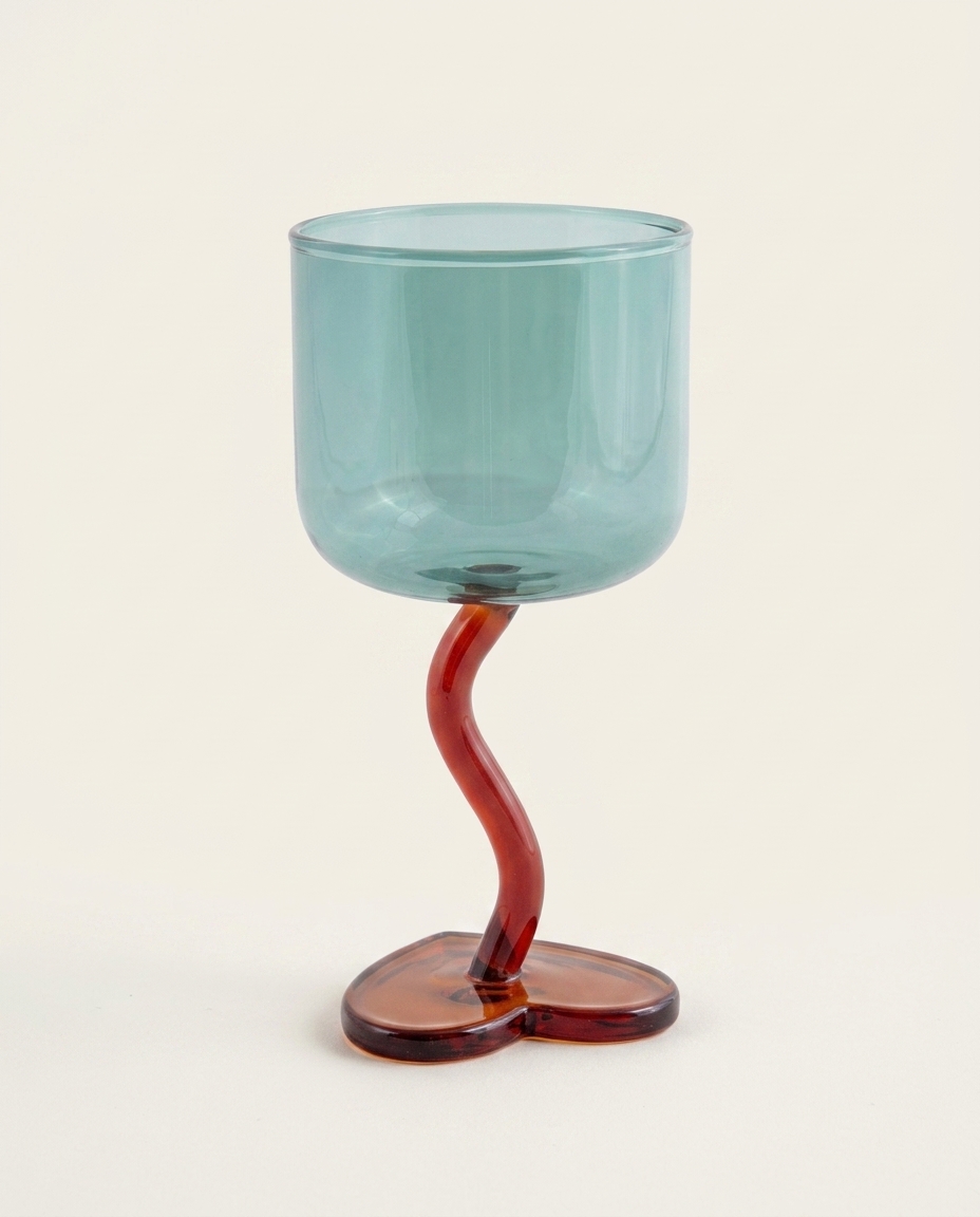 Ta&ccedil;a Heart Azul com Base Vermelha - 230ml - image 1