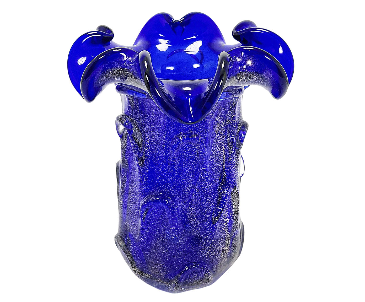 Vaso Decorativo Remind Azul Escuro com Dourado image number 0