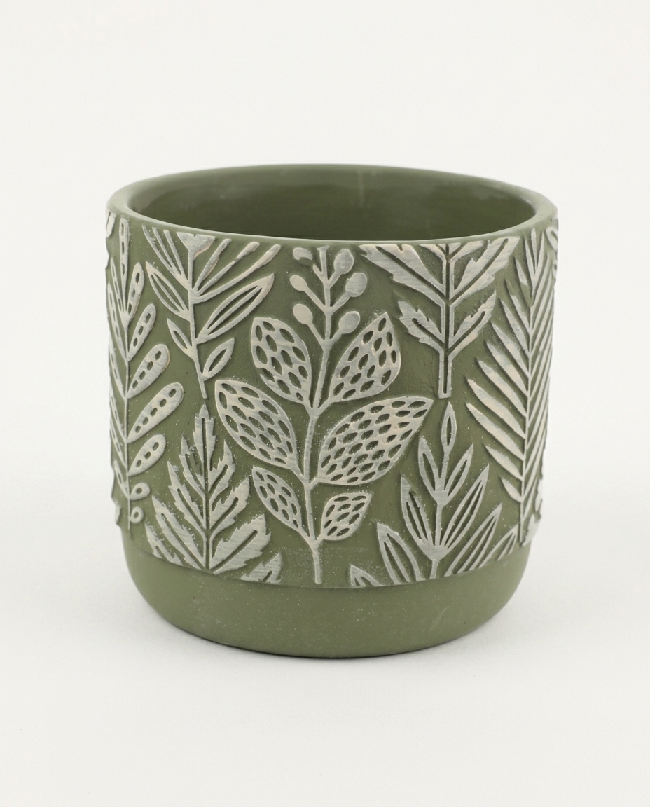 Cachepot Foliage Verde M&eacute;dio - image 1