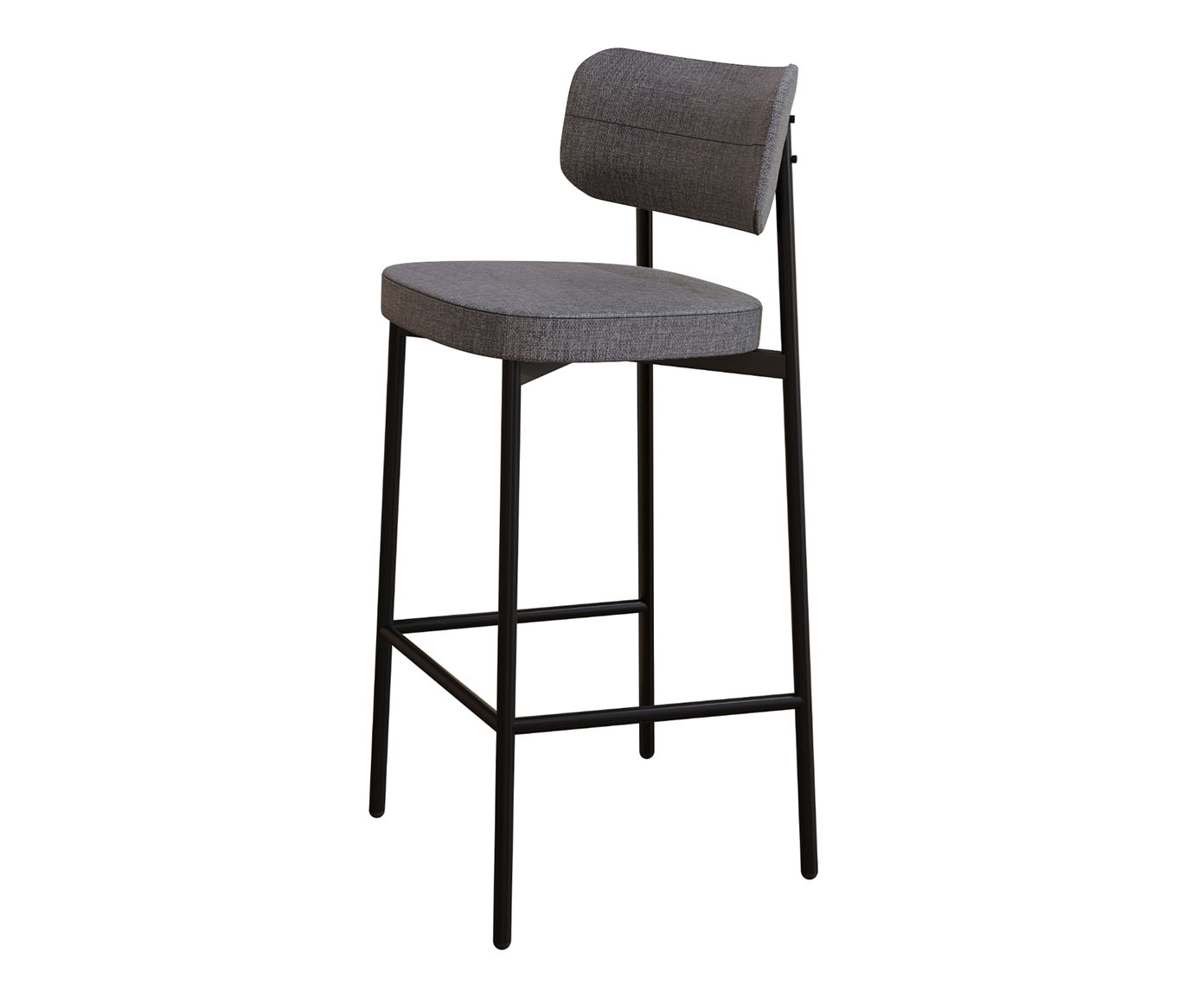 Banqueta Alloa Fixa com P&eacute;s Cinza e Preto - image 1