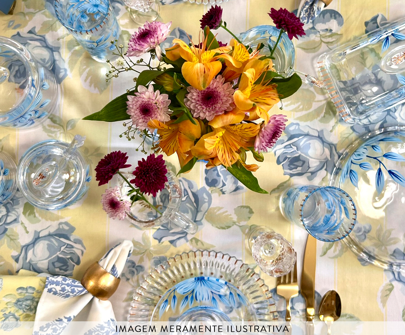 Jogo de Copos Long Drink Floral Azul image number 5