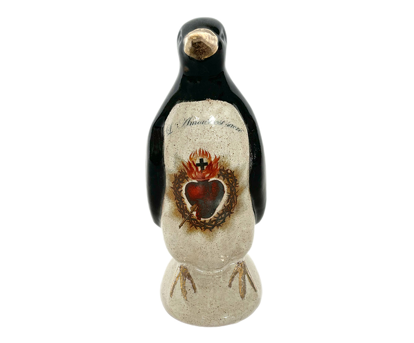 Adorno Pinguim De Geladeira Sagrado Cora&ccedil;&atilde;o Preto image number 1