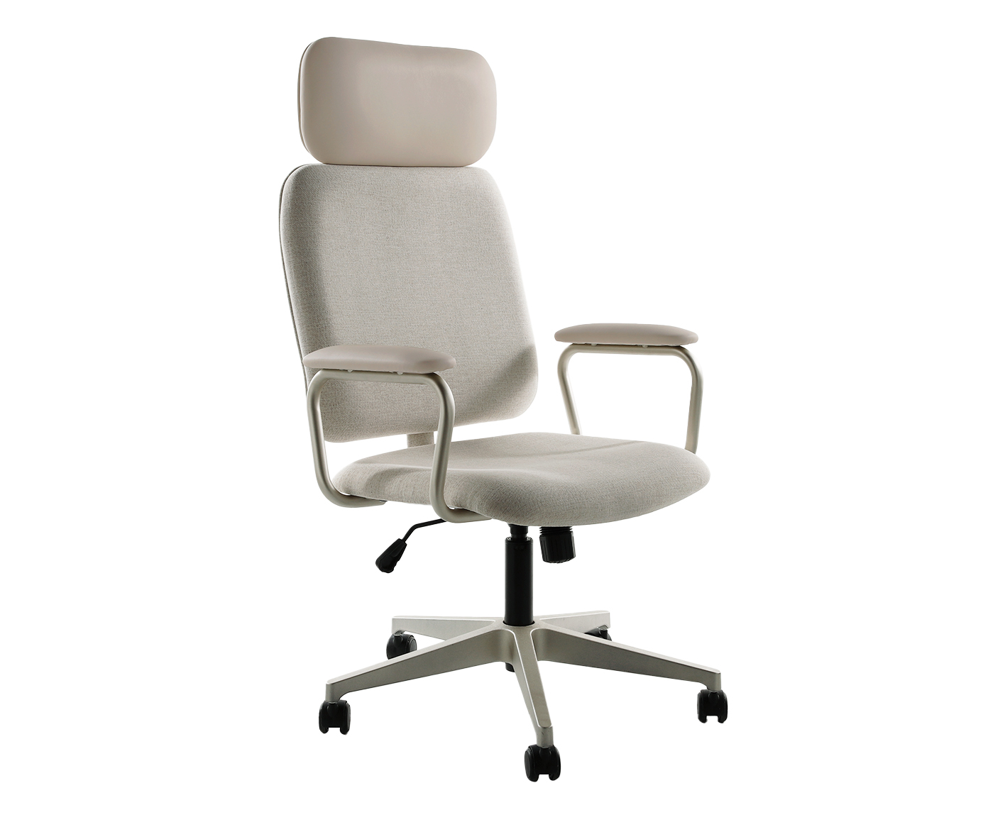 Cadeira Office Gran Chicago Bege com P&eacute;s Ouro Branco - image 0