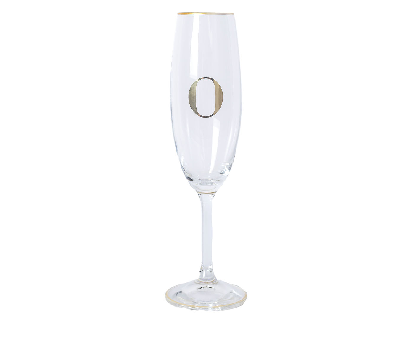 Ta&ccedil;a para Champagne em Cristal Inicial Gold O image number 0