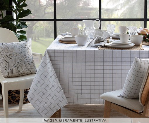 Toalha de Mesa Panam&aacute; Grid Bege - 160X250cm image number 3