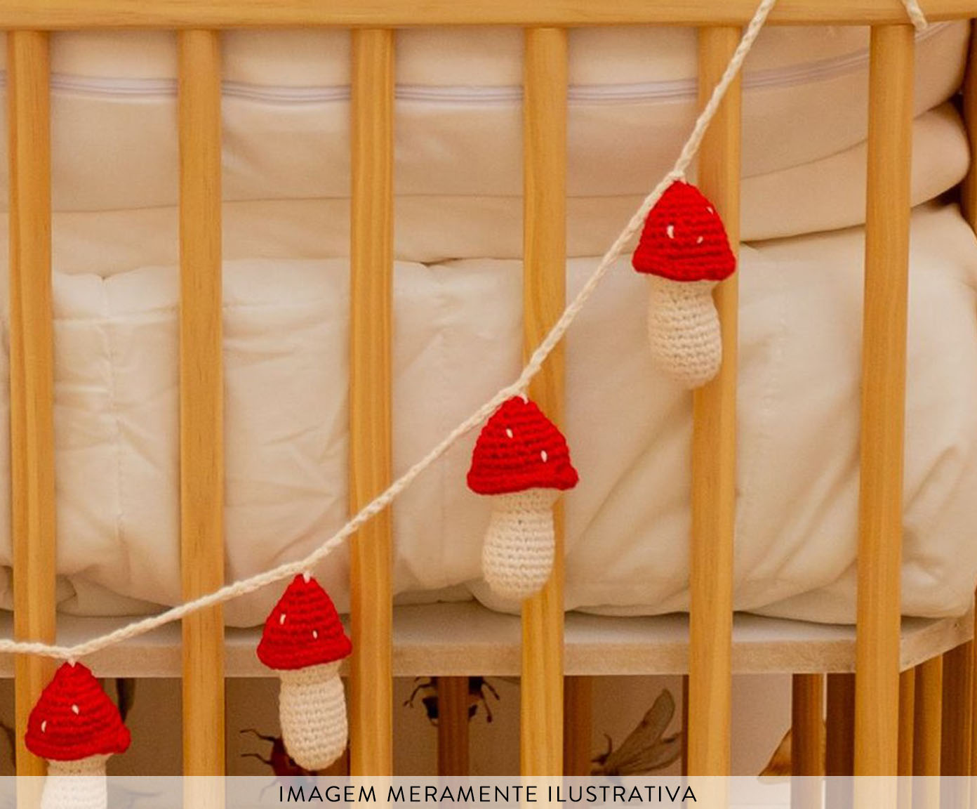 Varal em Croch&ecirc; Cogumelo Vermelho e Branco - image 1