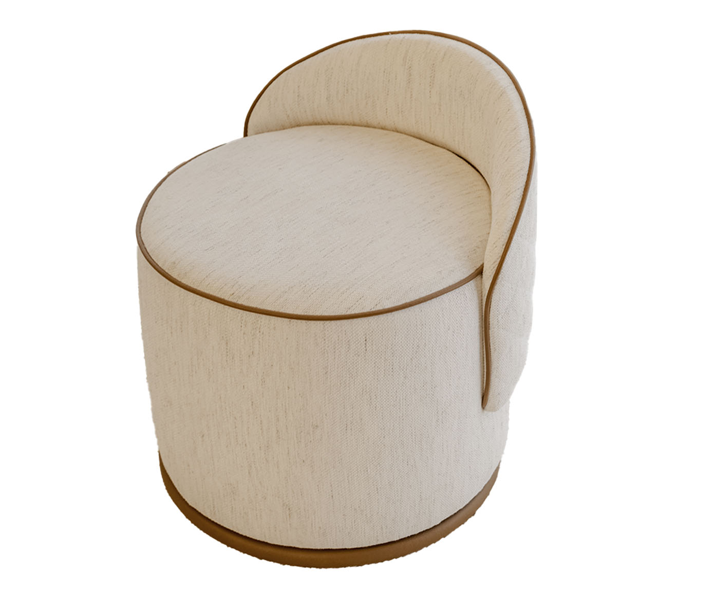 Puff Noah Fixo Linho Off-White e Marrom - image 0