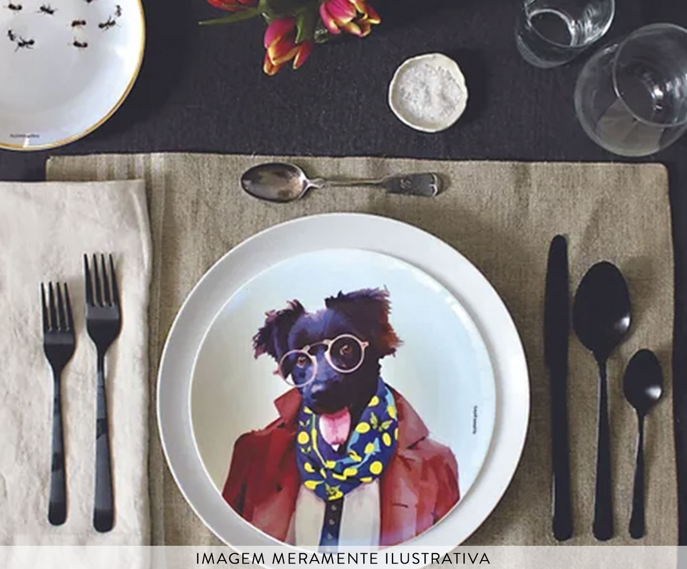 Prato de Porcelana Vira Lata Fashion Dog Ii image number 2