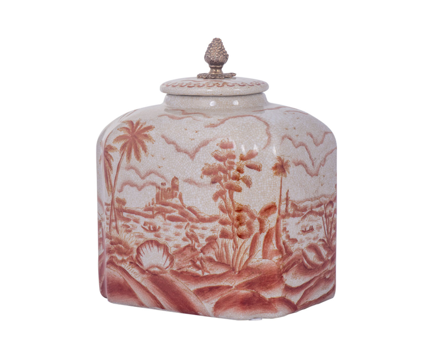 Pote em Porcelana Filos Vermelho image number 1