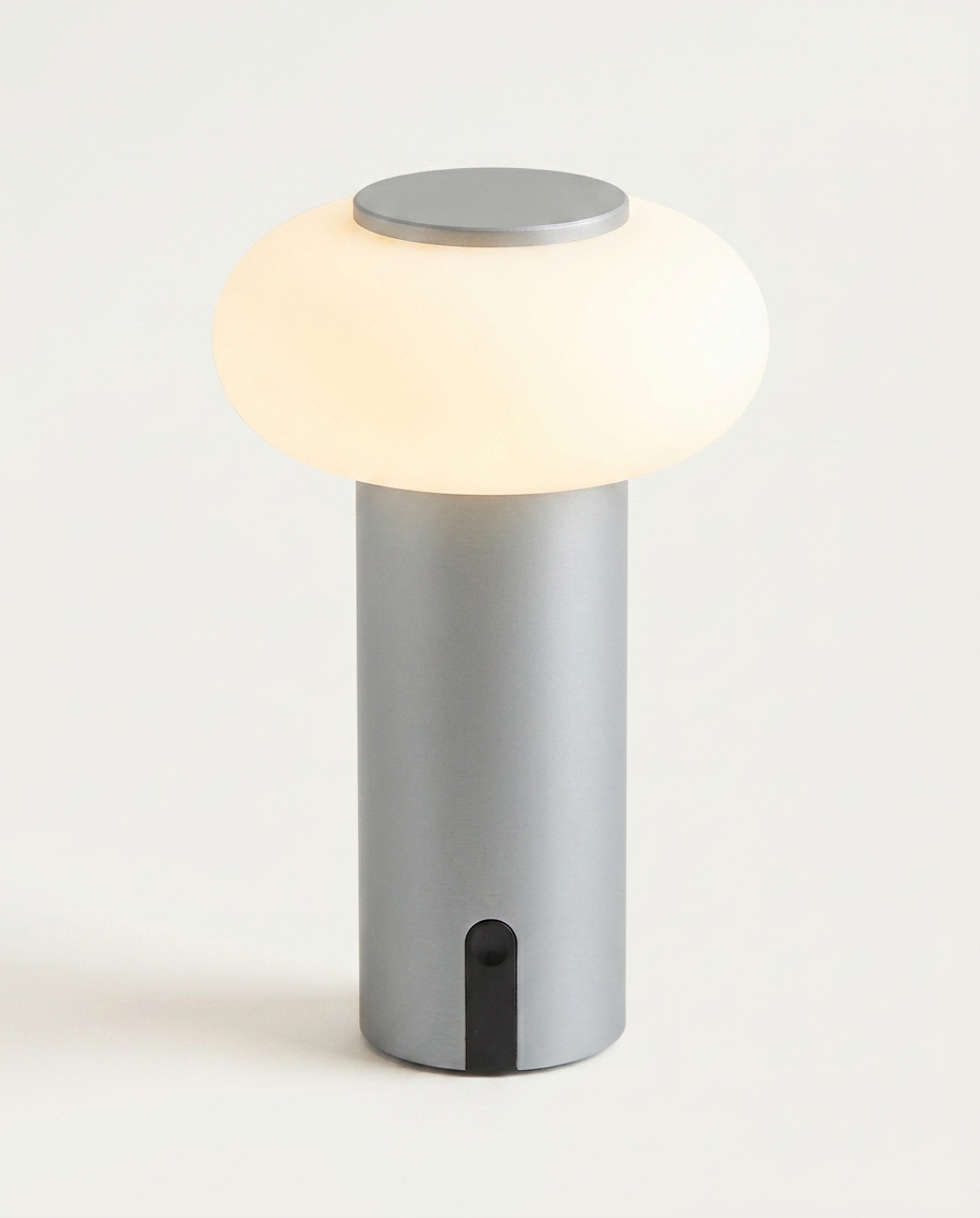 Lumin&aacute;ria de Mesa Recarreg&aacute;cel Bivolt Bonny Prata - image 1
