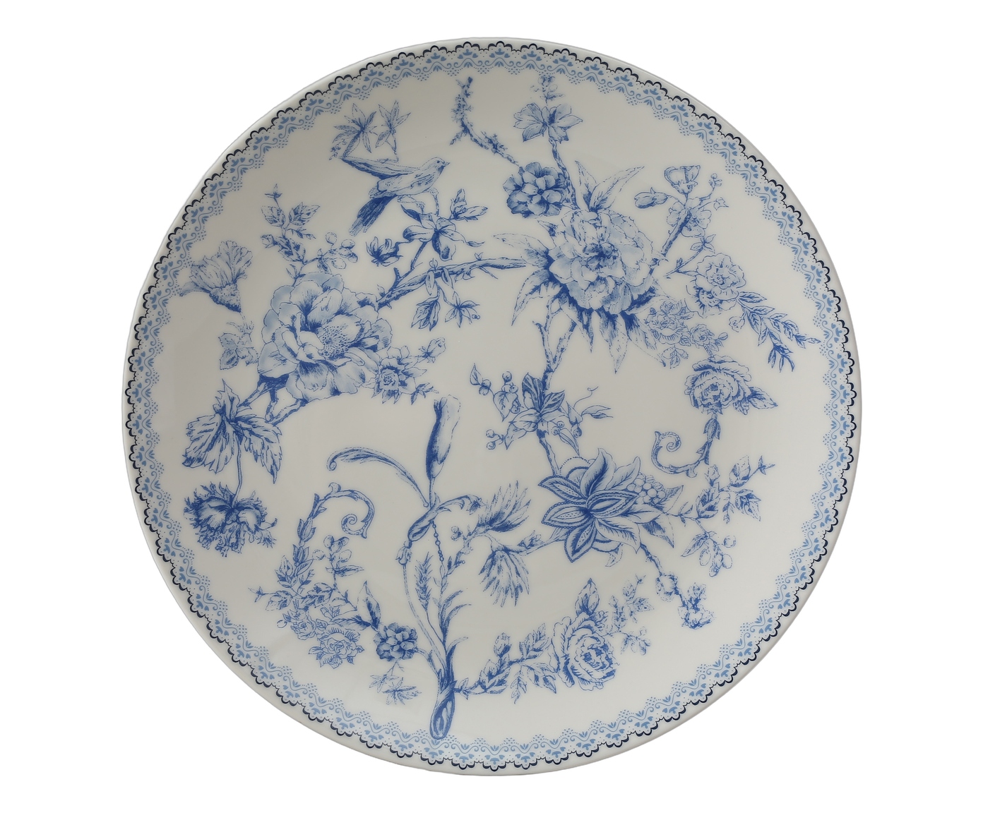 Jogo de pratos Hort&ecirc;nsia para sobremesa em new bone china azul image number 0