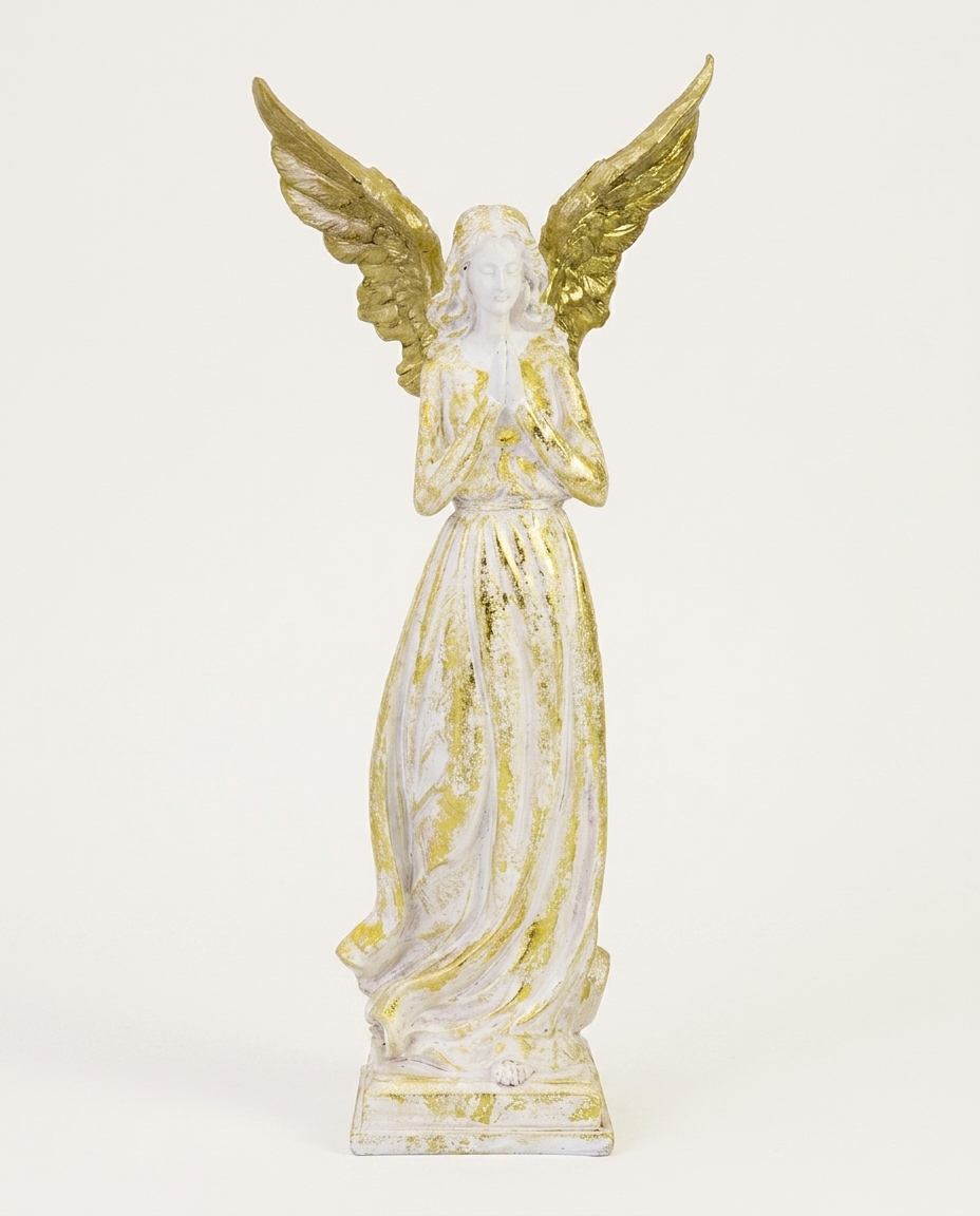 Anja Decorativa Braco e Dourado Antique em Resina - image 0