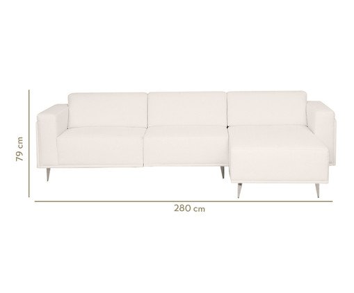 Sof&aacute; Modular com Chaise Ant&ocirc;nio Ch&aacute; Branco image number 7