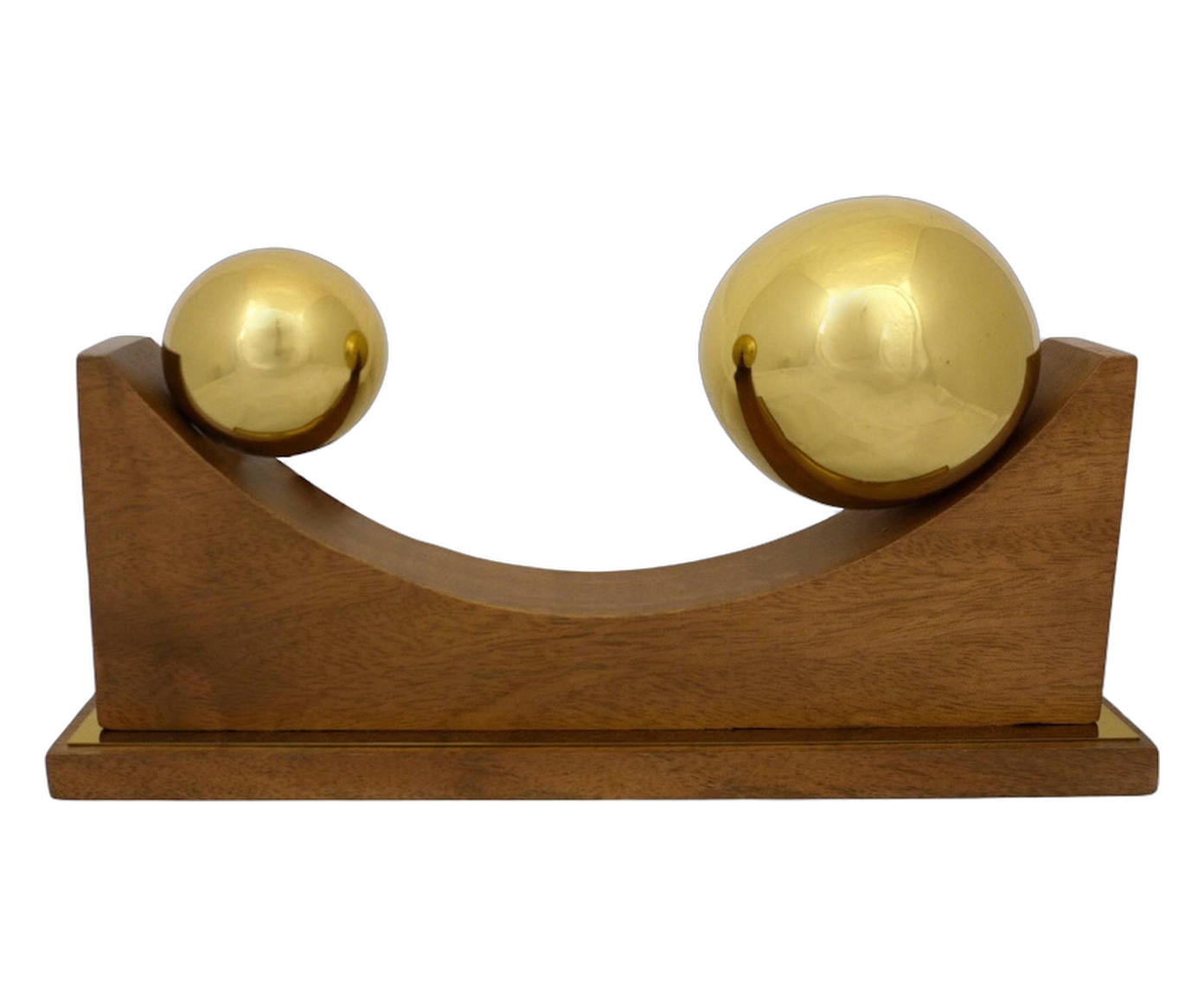 Escultura Decorativa Esferas Dourado e Marrom image number 1
