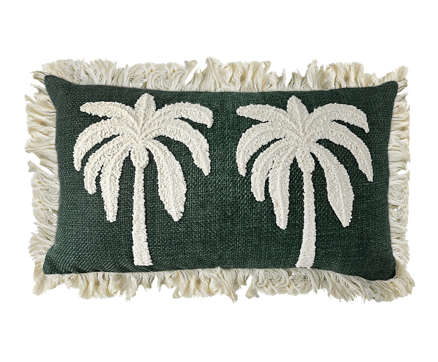 Almofada Linho Verde Boucl&eacute; Cru Coqueiros - image 0
