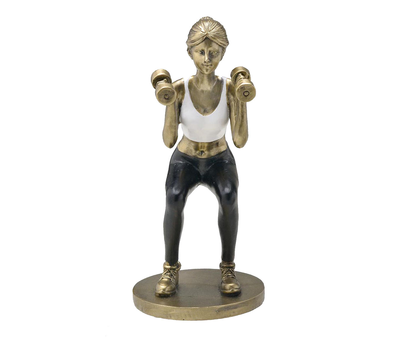Adorno em Resina Mulher Fit Dourado, Preto e Branco ll image number 0
