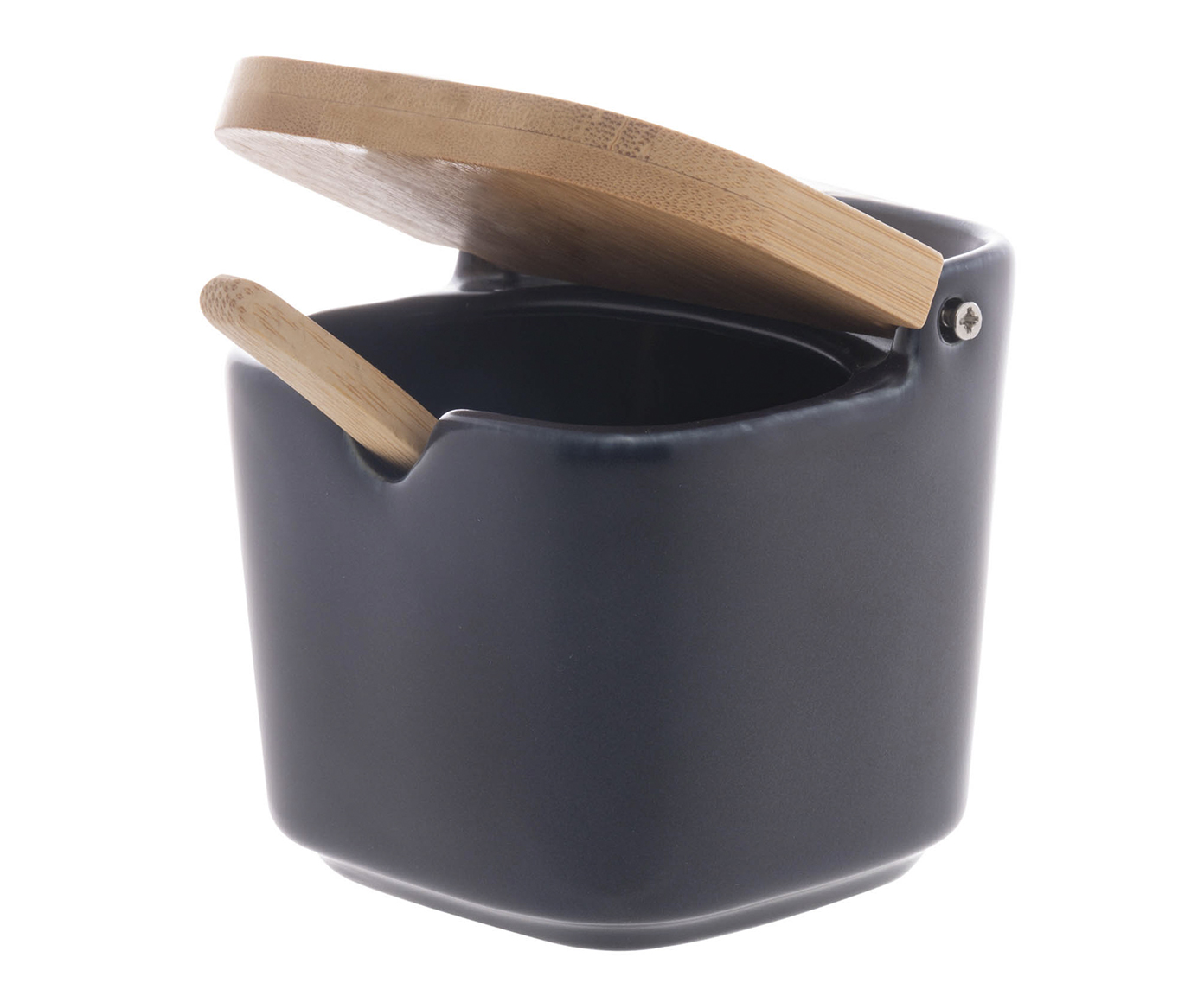 Saleiro com Tampa e Colher de Bambu Azul ll image number 3