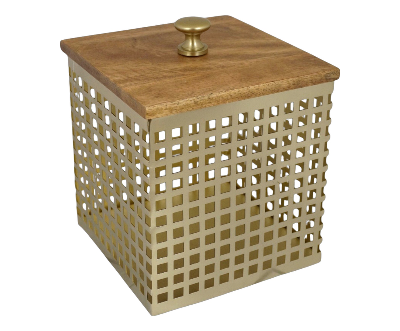 Porta-Objetos Decorativo Conter Dourado e Marrom - image 0