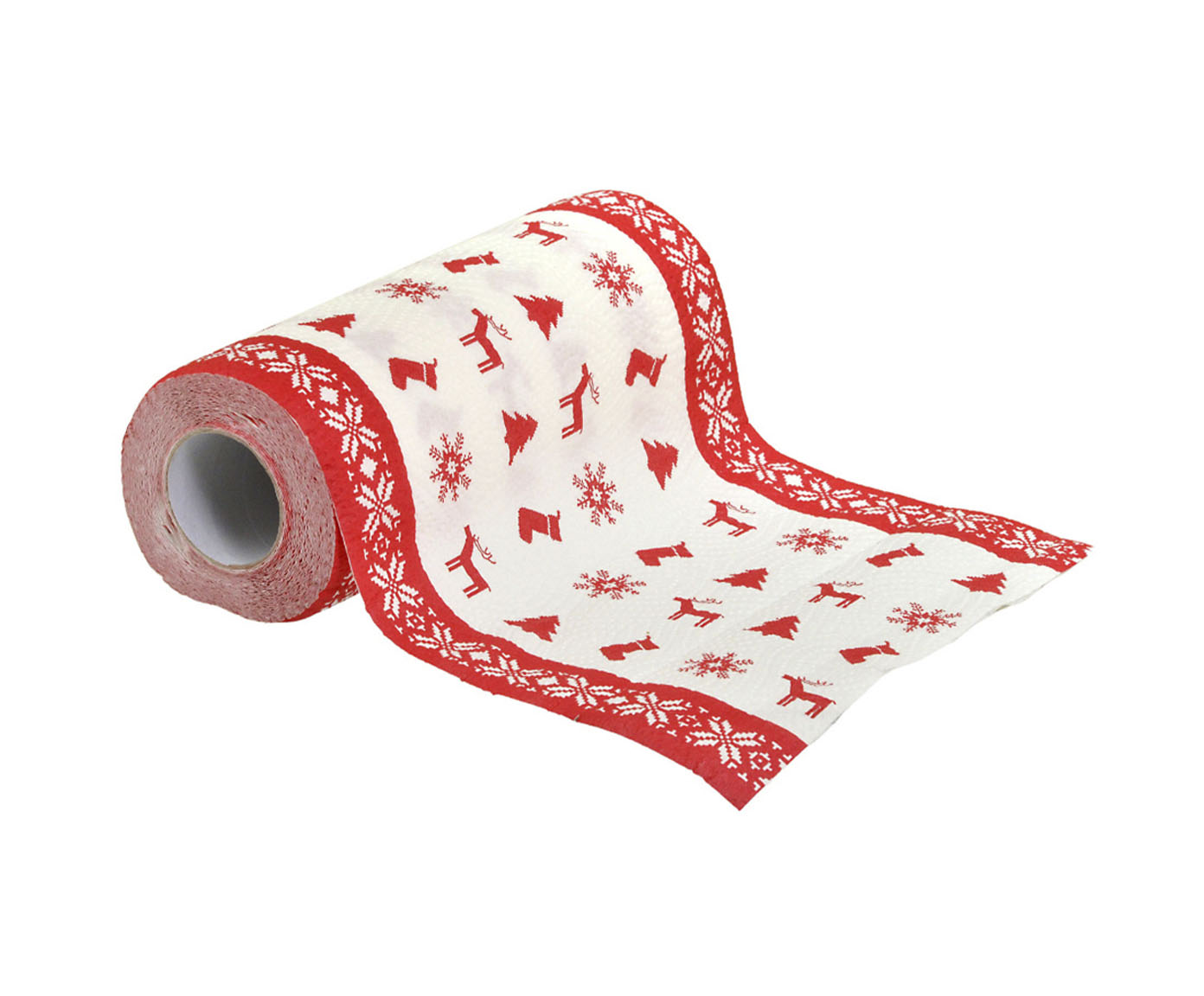 Rolo de Papel Toalha Natalino - Vermelho e Branco - image 0