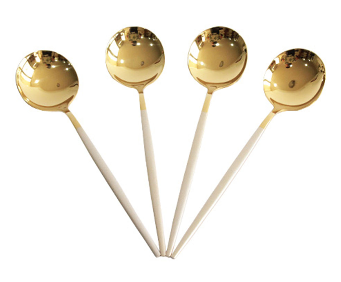 Jogo de Colheres em Inox Slim Prata e Dourado image number 0