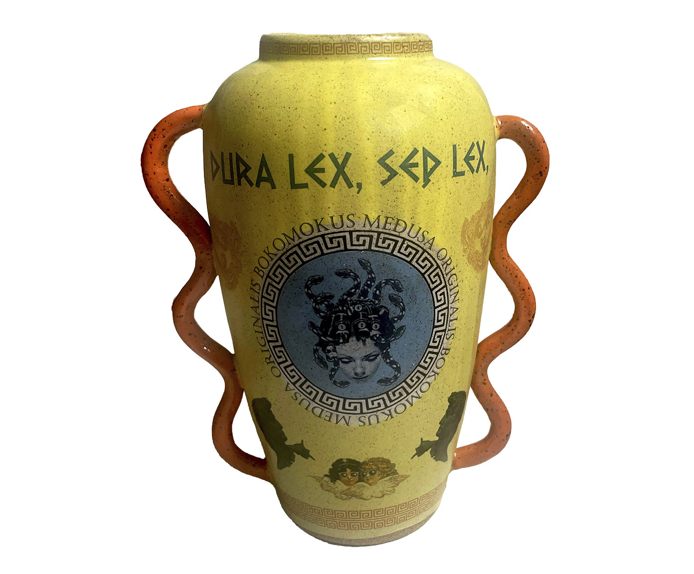 Vaso &Acirc;nfora Medusa Cer&acirc;mica Amarelo image number 0