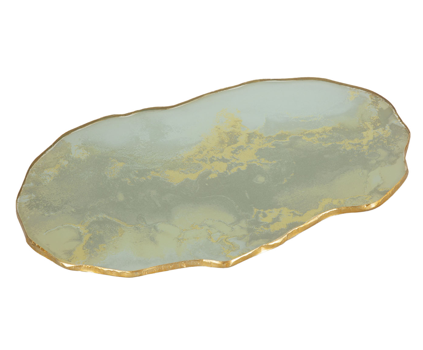 Centro de Mesa Org&acirc;nico Stone P&eacute;rola com Borda Dourada I - image 0