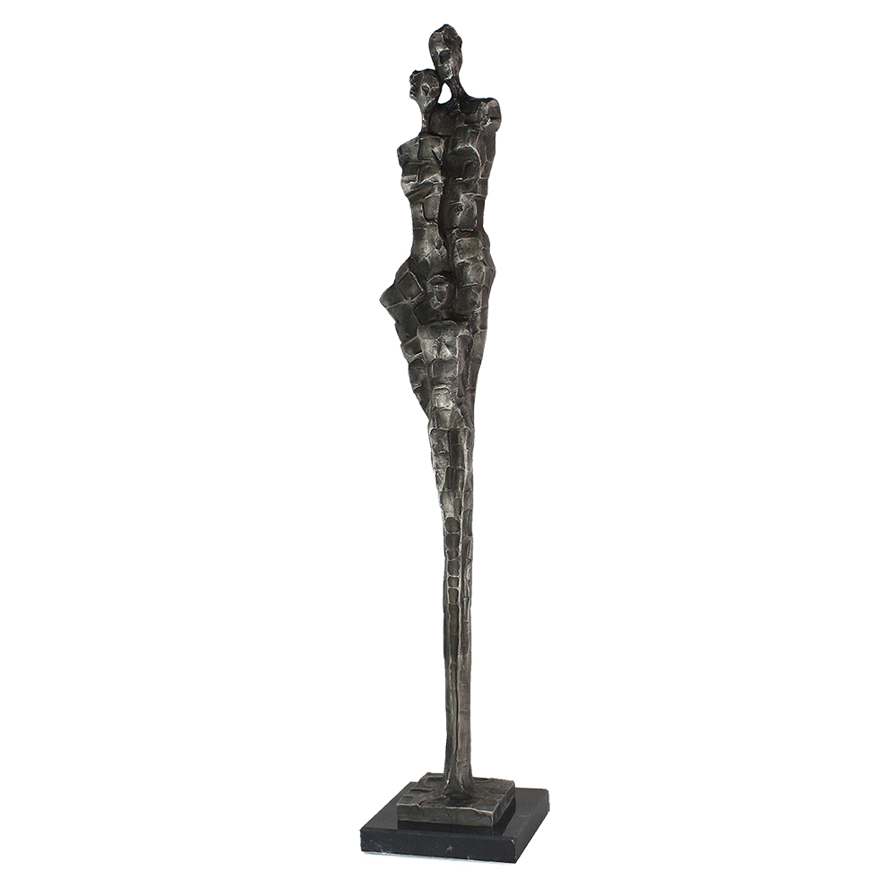 Escultura em Resina Casal Prateado - image 0