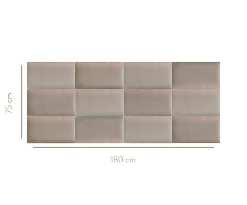 Cabeceira Modular em Veludo Duni Rectangle - Off White image number 1