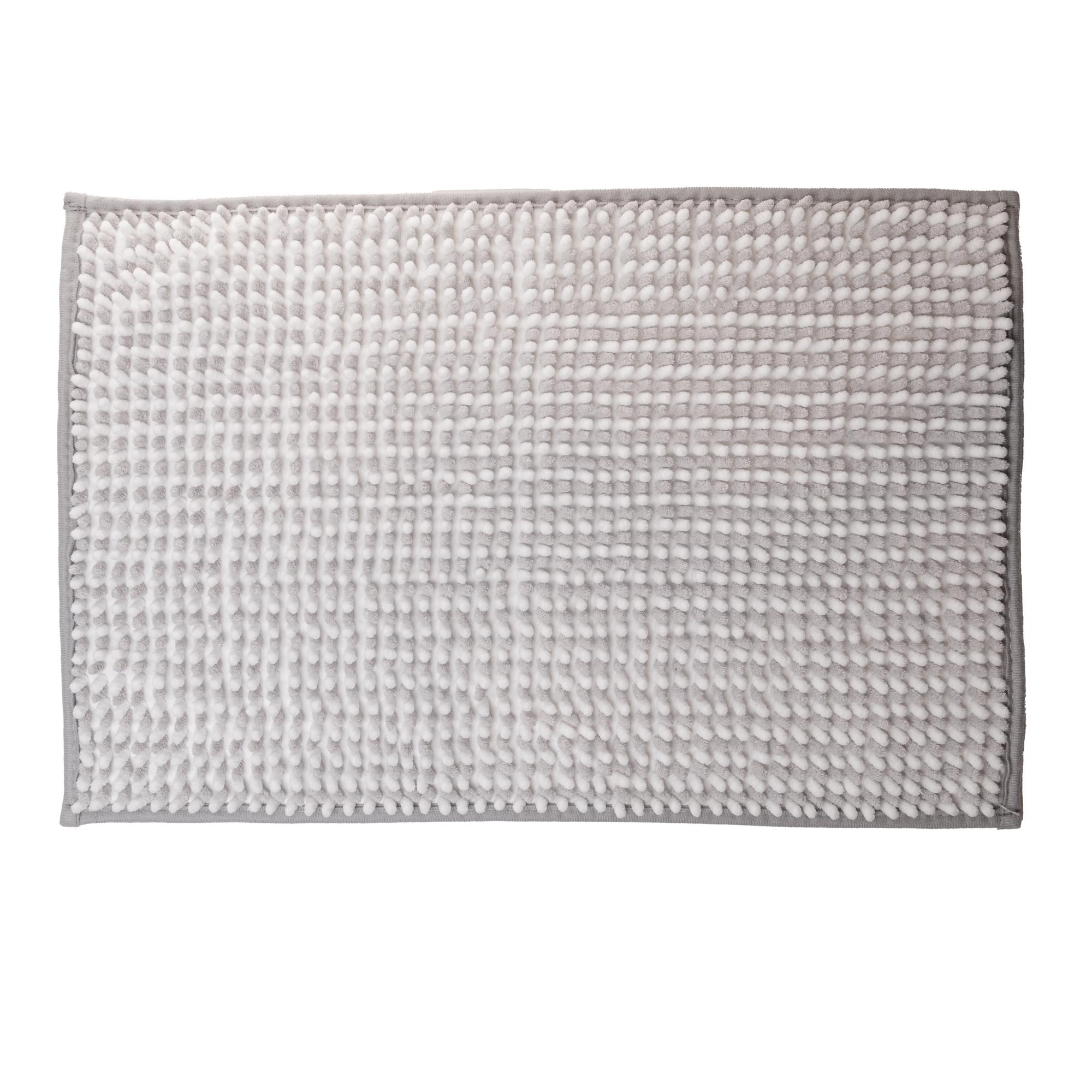 Tapete para Banheiro Comfort Branco e Cinza Chenille - image 0