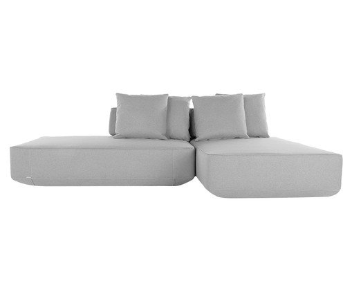 Sof&aacute; Ilha 2 M&oacute;dulos Chaise Ipu&atilde; Cinza image number 0
