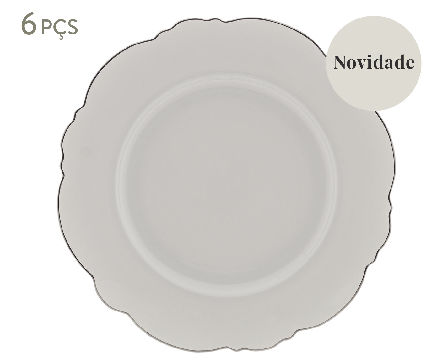 Jogo de Pratos Rasos com Fio Prateado Maldivas - image 0