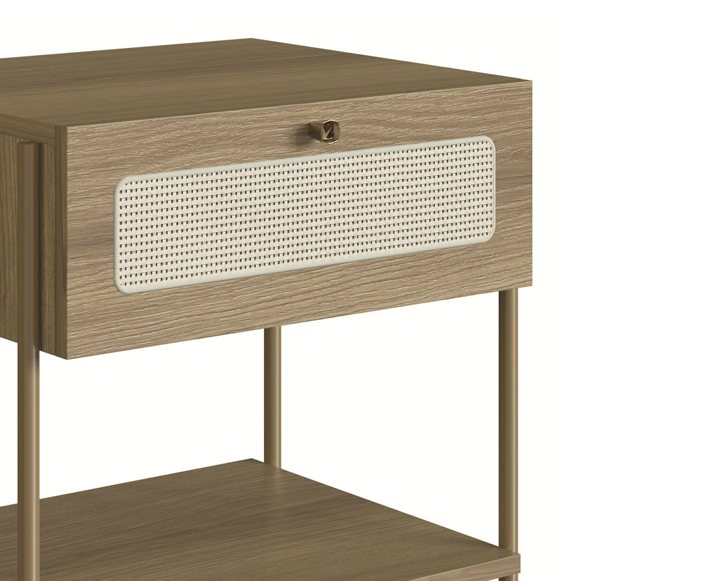 Mesa de Cabeceira Industrial Hanover e Dourado image number 2