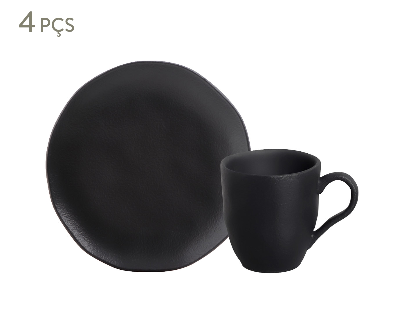 Jogo para Lanche Org&acirc;nico Matte Preto Matte - image 0