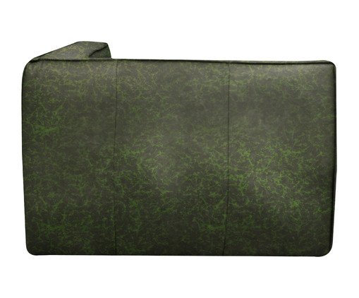Sof&aacute; M&oacute;dulo Chaise Mensa em Couro Verde image number 4