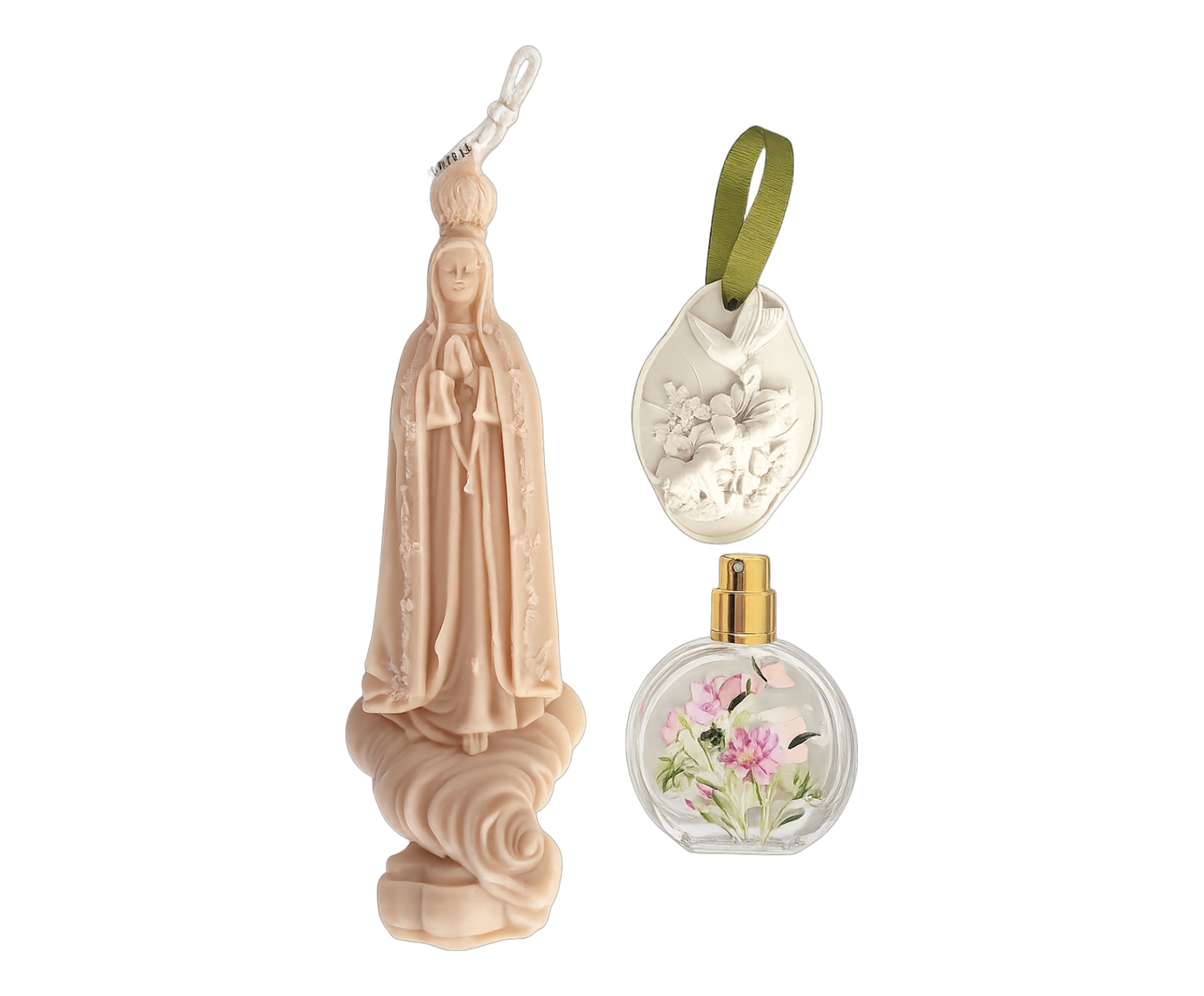 Jogo de Vela e Mini Aromatizador com Gesso para Perfumar Nossa Senhora - image 0