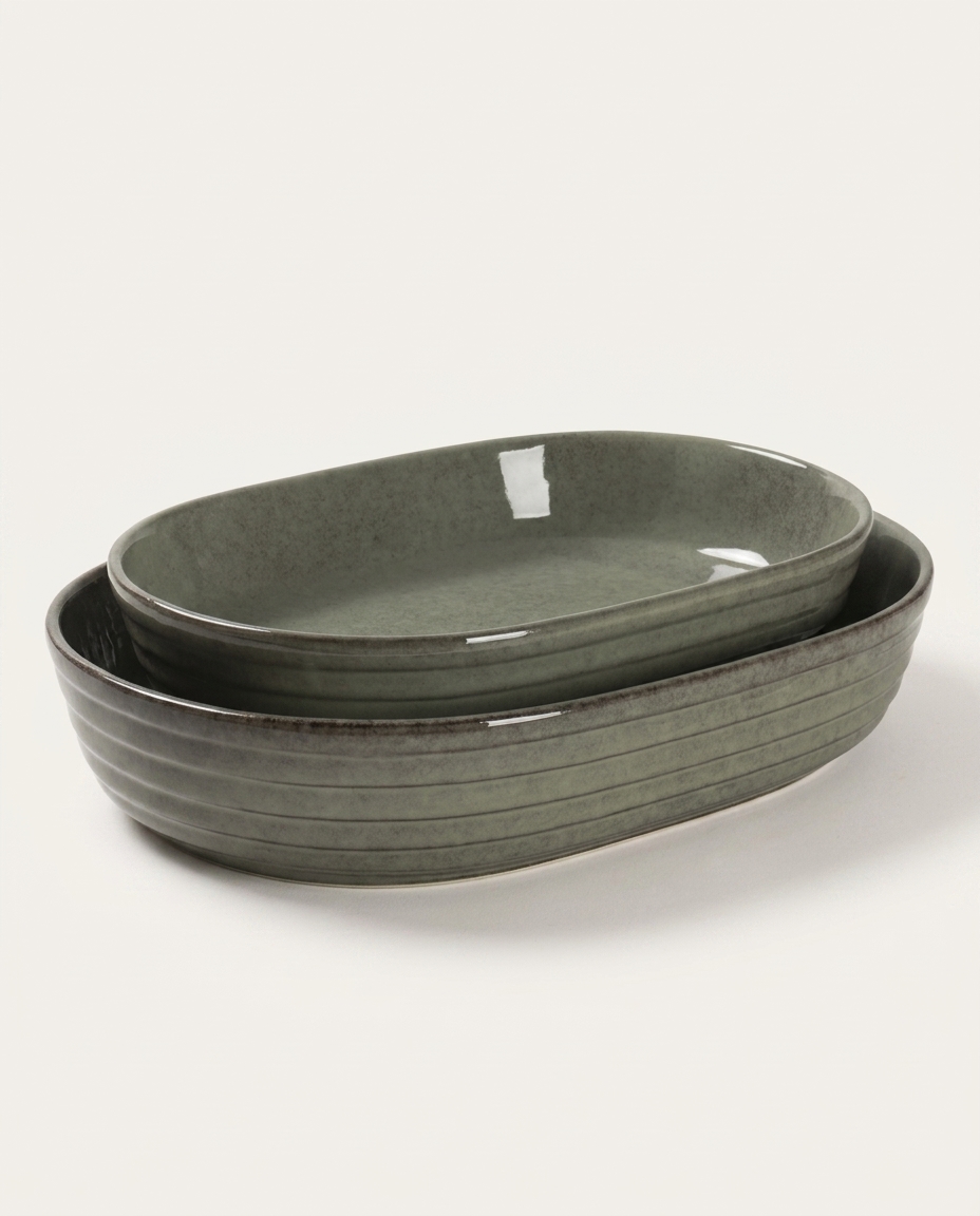 Jogo de Travessa Orn&eacute; Verde - Oval image number 3
