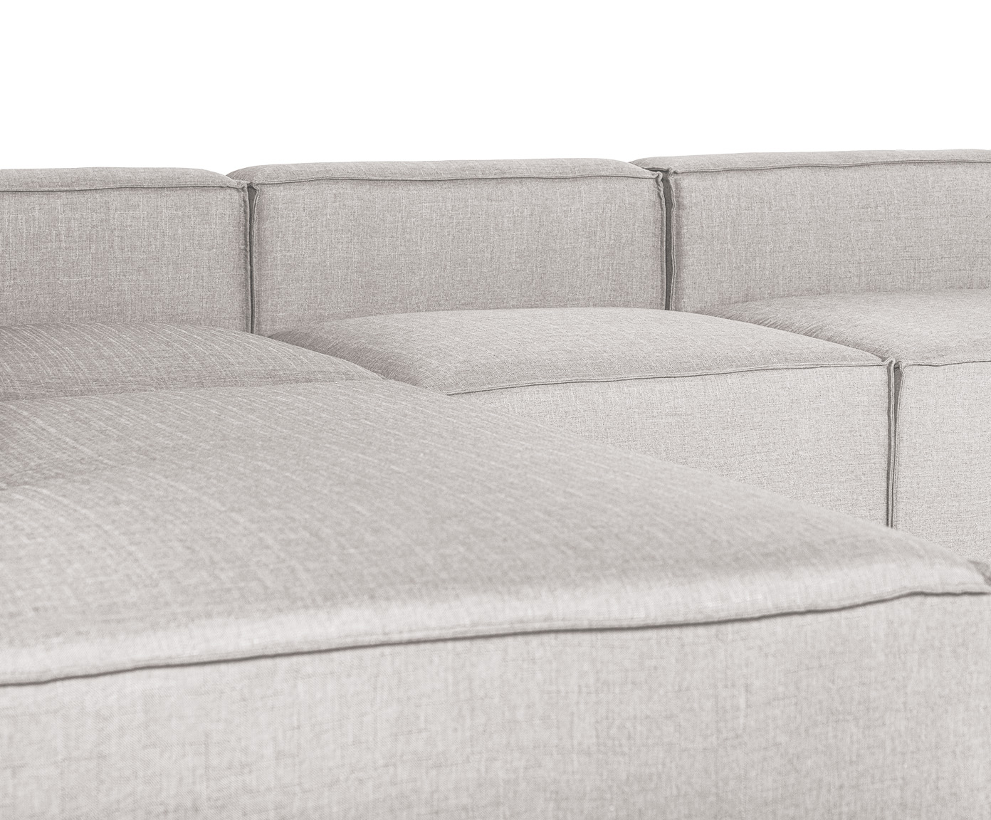 Sof&aacute; 5 M&oacute;dulos Chaise e Encosto Parcial Direito Mensa Cinza Claro image number 4