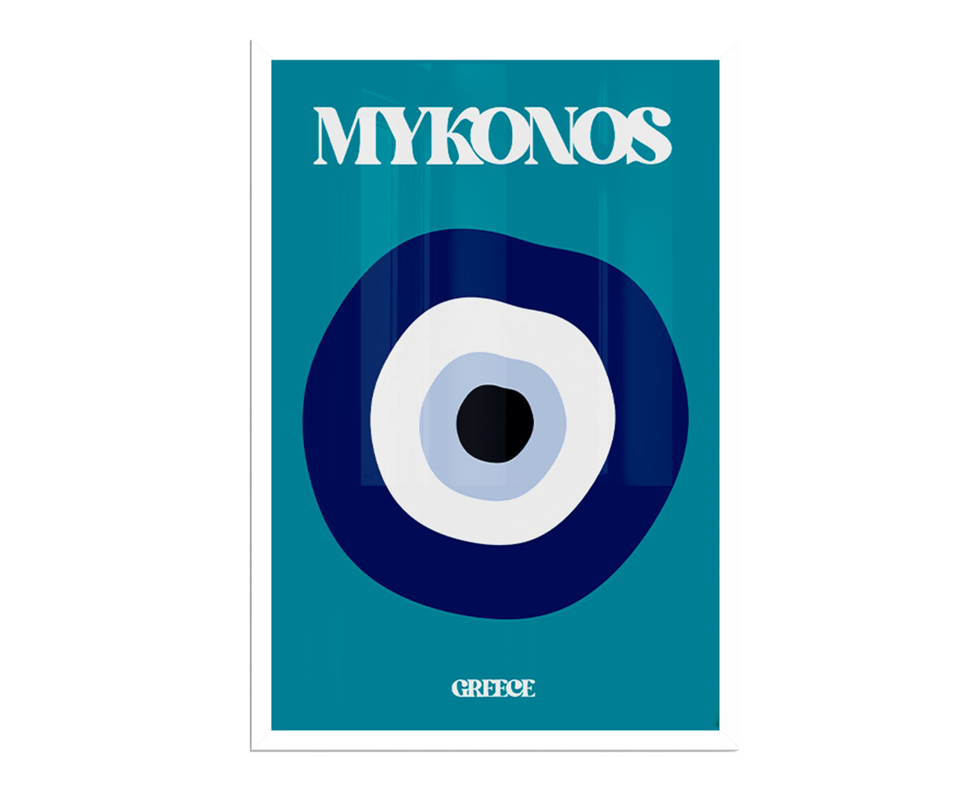 Quadro Mykonos com Moldura Branca - image 0