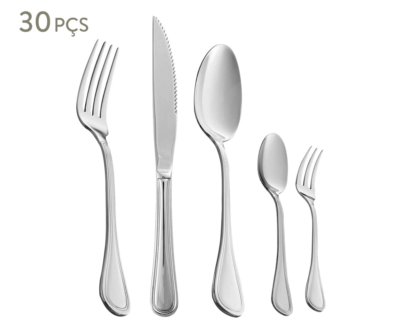 Faqueiro em A&ccedil;o Inox com faca para churrasco Avalon - image 0