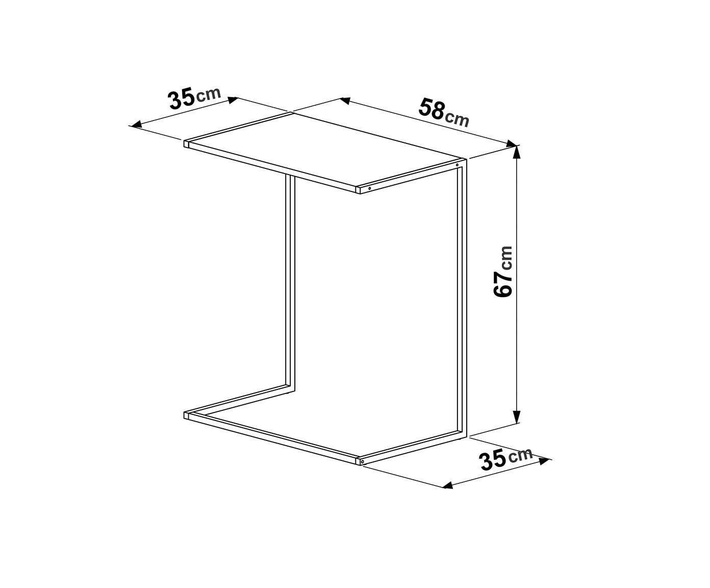 Mesa de Apoio para Sof&aacute; Hanover e Dourado Industrial - image 1