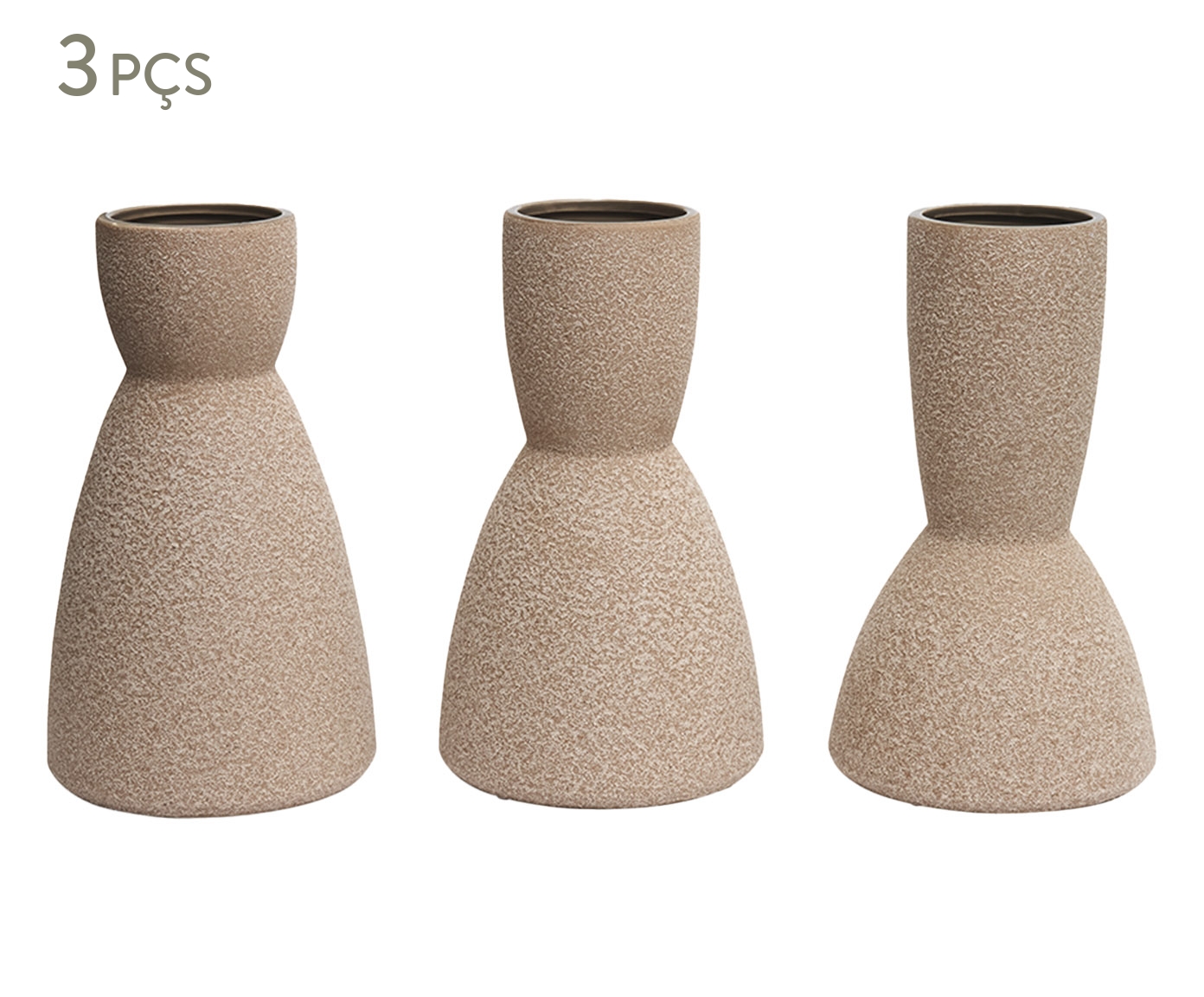 Kit Vasos em Cer&acirc;mica 3 P&ccedil;s - image 0