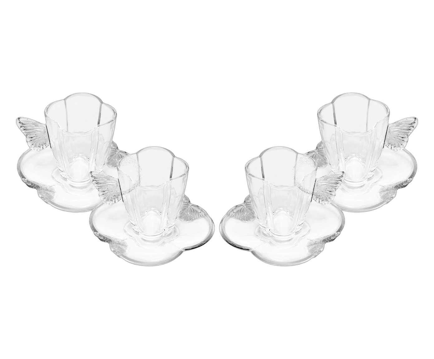 Jogo de X&iacute;caras para Ch&aacute; em Cristal Ecol&oacute;gico Butterfly image number 2