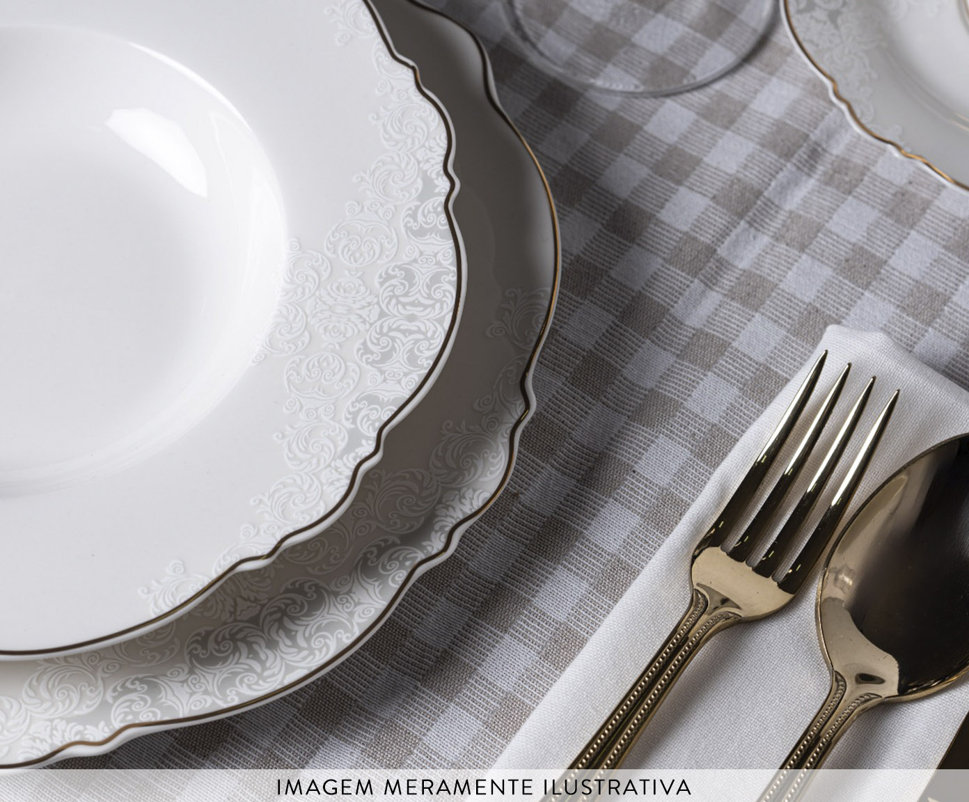 Aparelho de Jantar Royal Classic China Com Filado Dourado image number 3