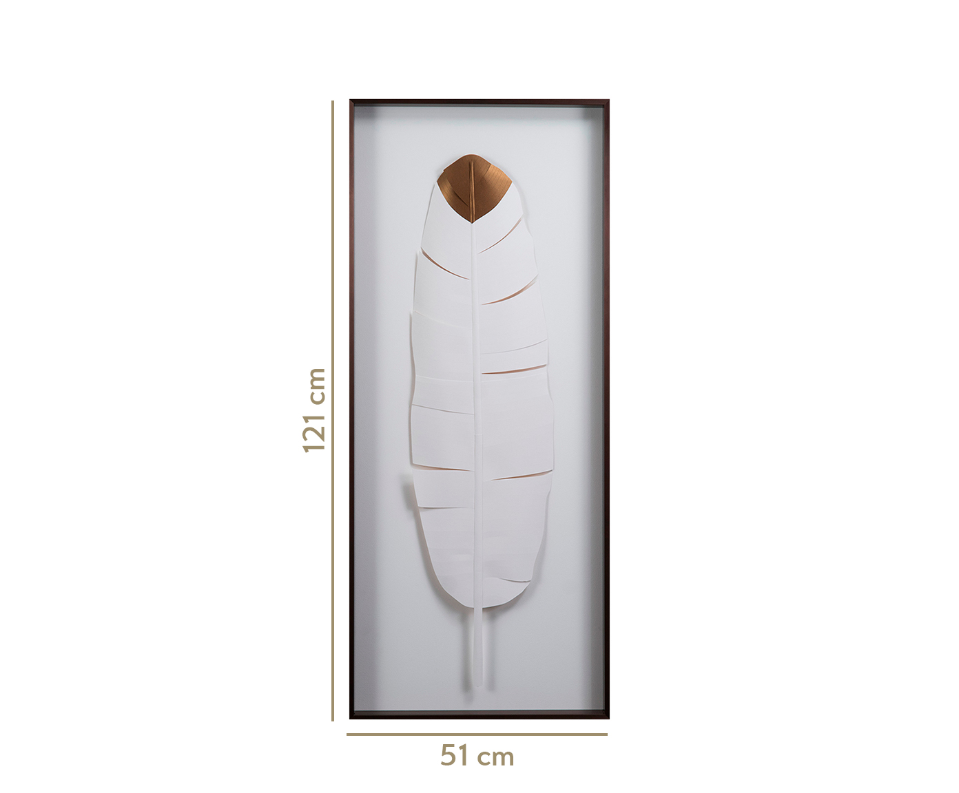 Quadro Leaves Pena Branco - 51x121cm image number 3
