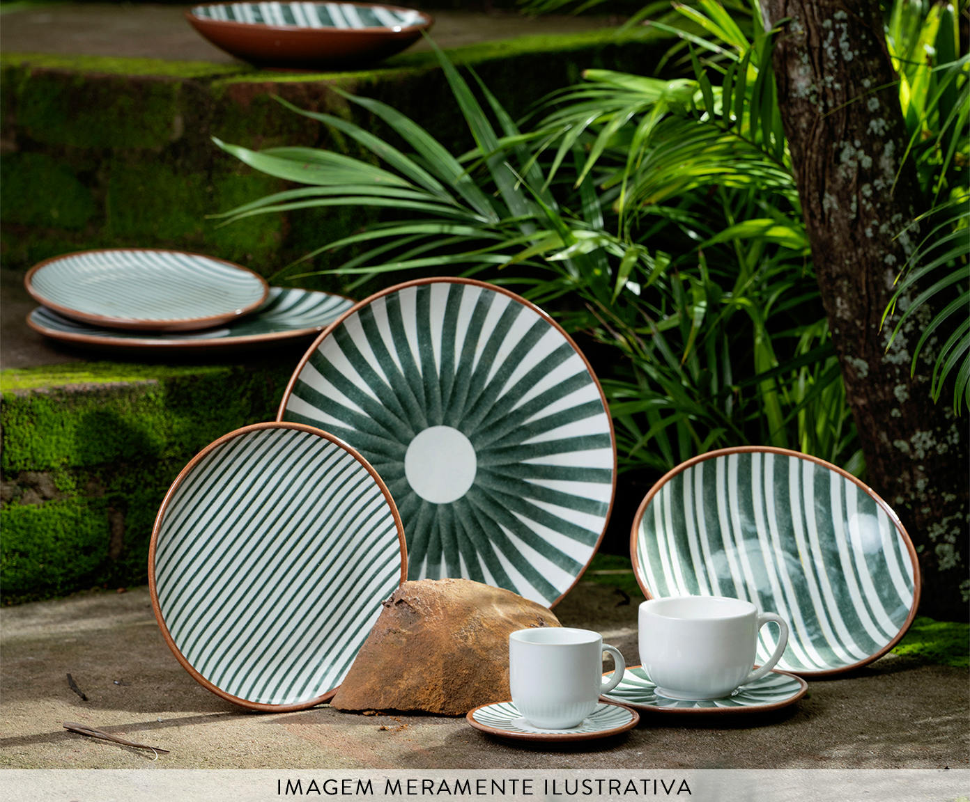 Jogo de Pratos para Sobremesa Coup Stoneware Equador Abstrato - image 1